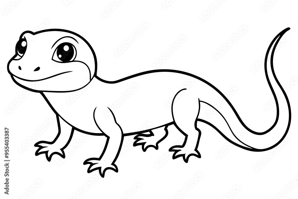 Cute Lizard Vector Art on White Background Cute Lizard Vector Art on White Background