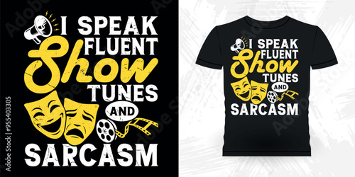 Funny Theater Director Retro Vintage Theater T-shirt Design