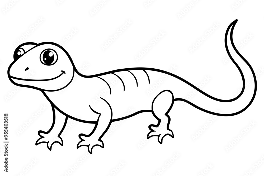 Cute Lizard Vector Art on White Background Cute Lizard Vector Art on White Background