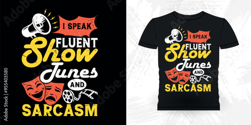 Funny Theater Director Retro Vintage Theater T-shirt Design