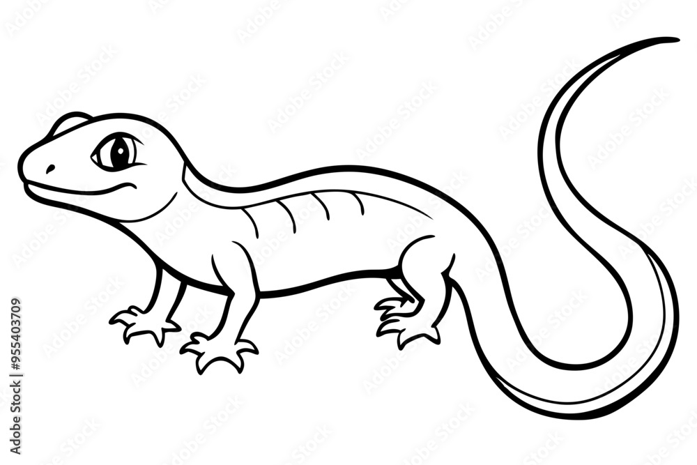 Cute Lizard Vector Art on White Background Cute Lizard Vector Art on White Background