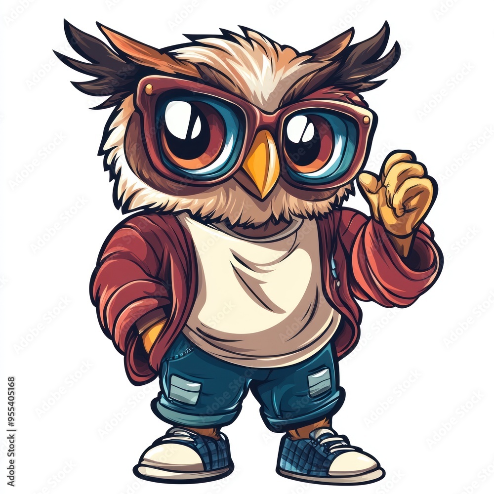 Fototapeta premium Cool Owl Character