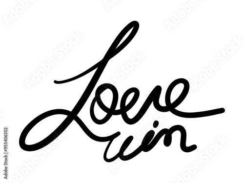 love win typography t-shirt  template. Handwriting calligraphy for apparel, sign, sticker and mug.
