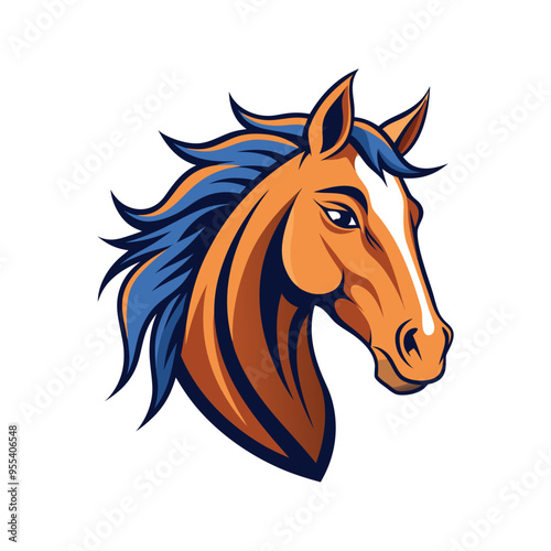 Horse head color vector illustration design