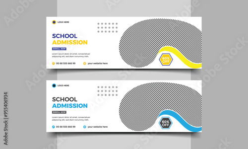 School admission Social media cover template.