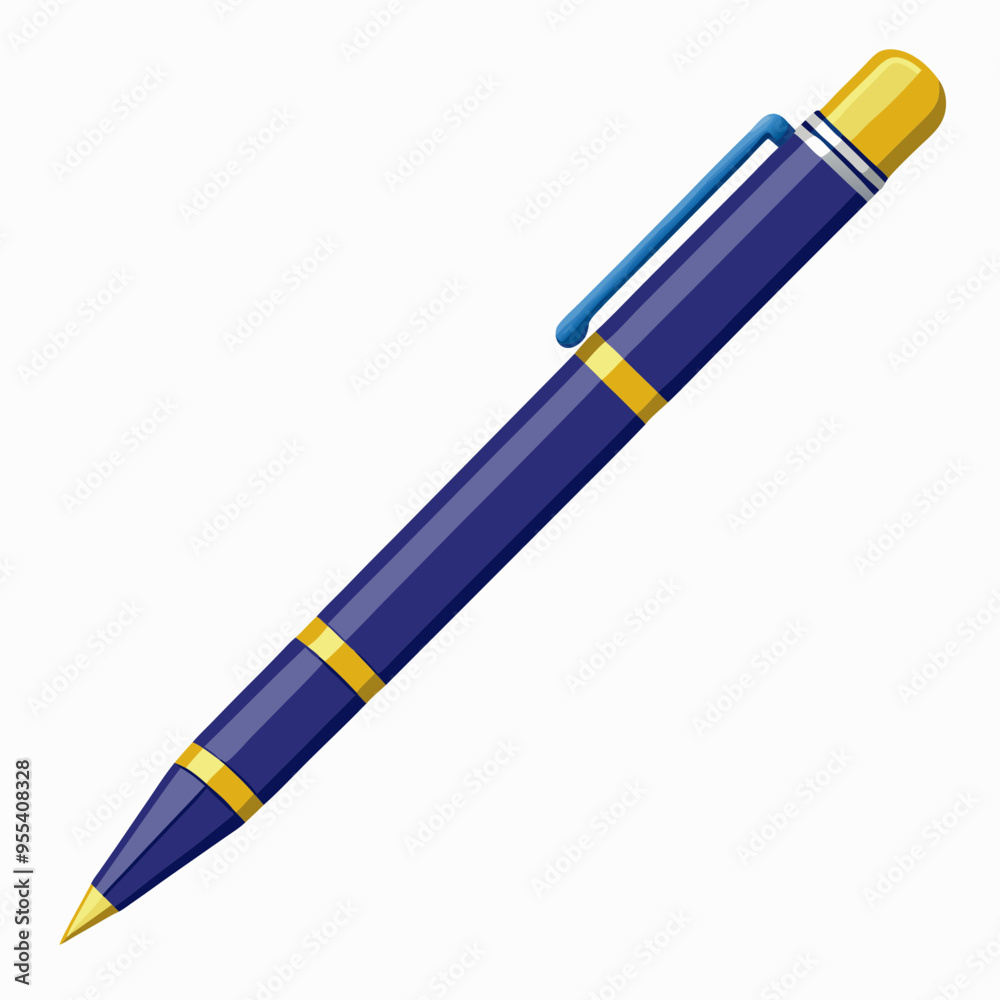 Ballpoint Pen Vector Illustration on White Background Ballpoint Pen Vector Illustration on White Background