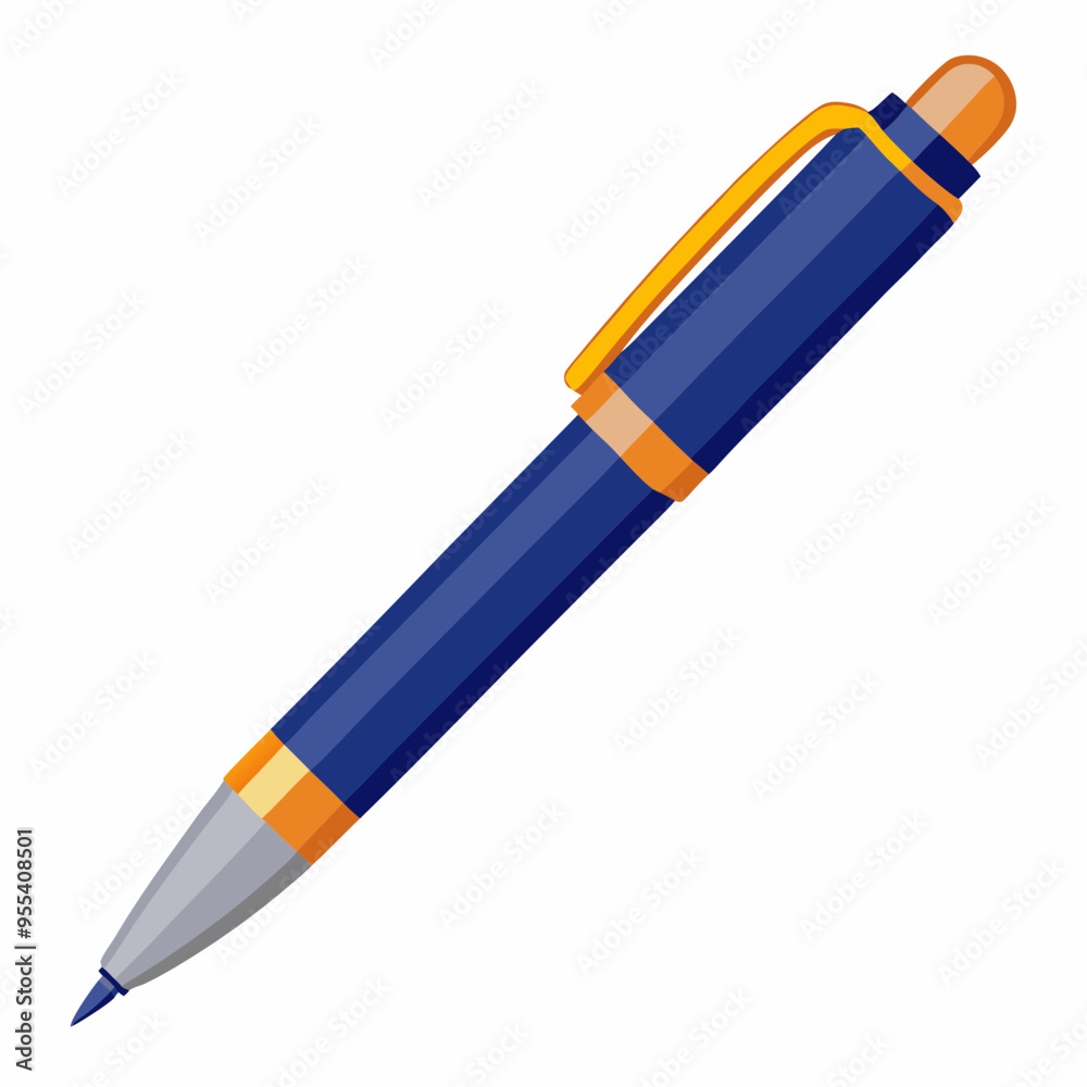 Ballpoint Pen Vector Illustration on White Background Ballpoint Pen Vector Illustration on White Background