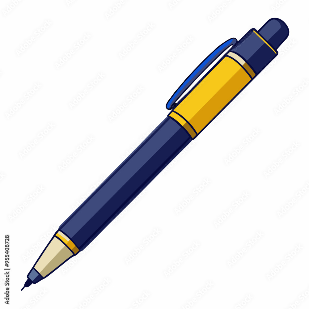 Ballpoint Pen Vector Illustration on White Background Ballpoint Pen Vector Illustration on White Background