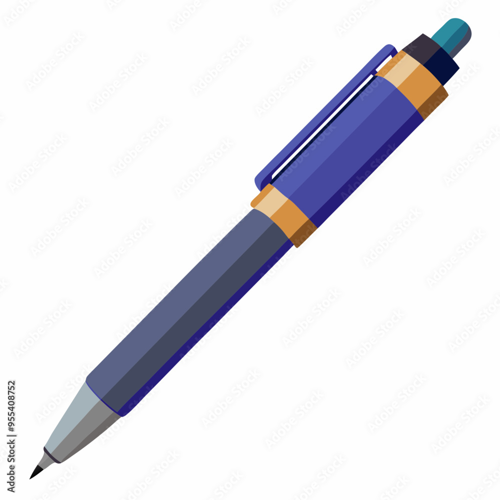 Ballpoint Pen Vector Illustration on White Background Ballpoint Pen Vector Illustration on White Background