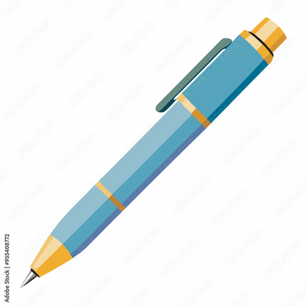 Ballpoint Pen Vector Illustration on White Background Ballpoint Pen Vector Illustration on White Background