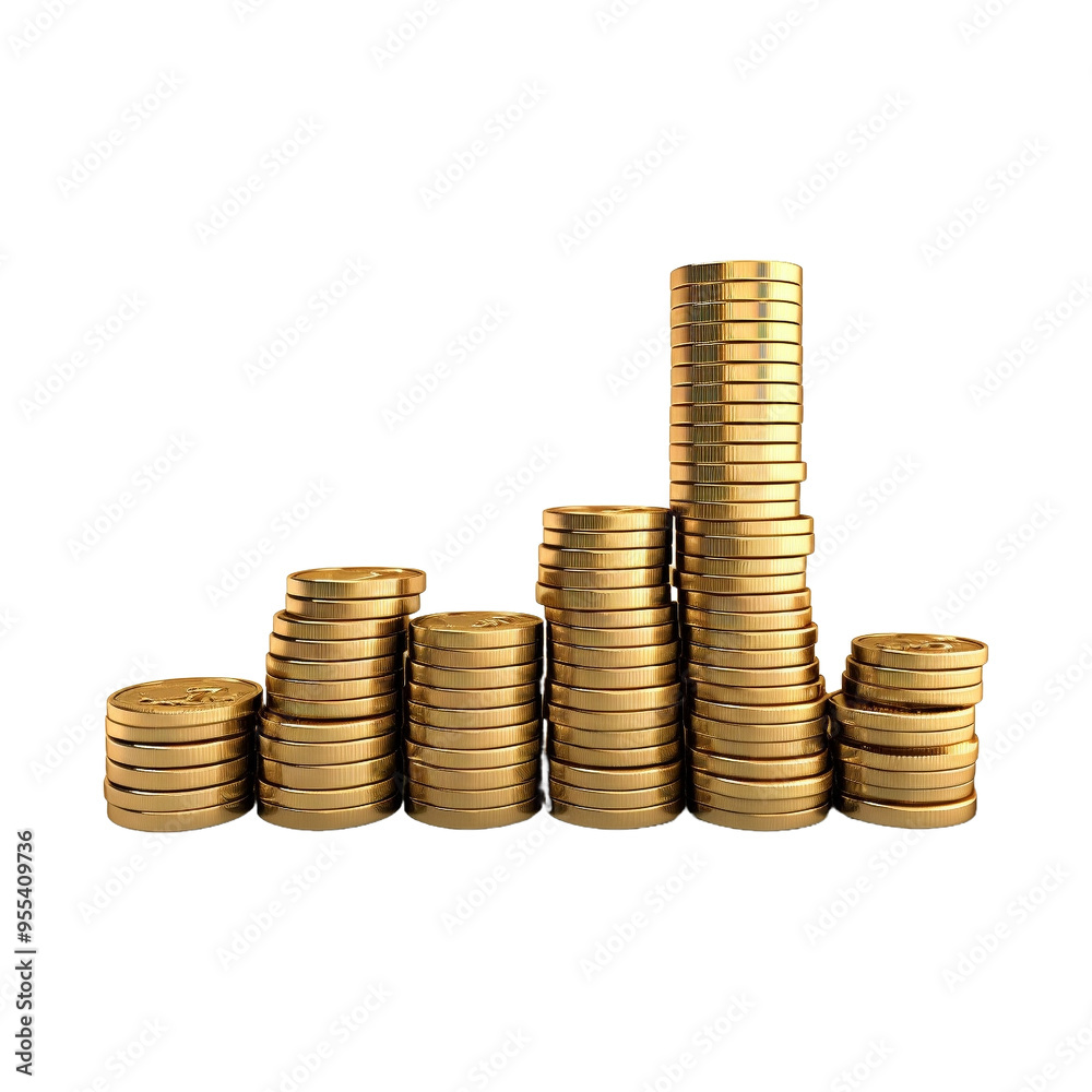 Stack of Coins isolated on white background Stack of Coins isolated on white background