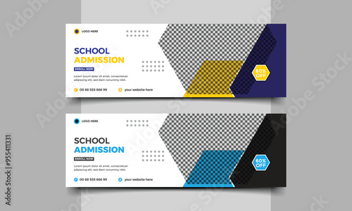 School admission Social media cover template.