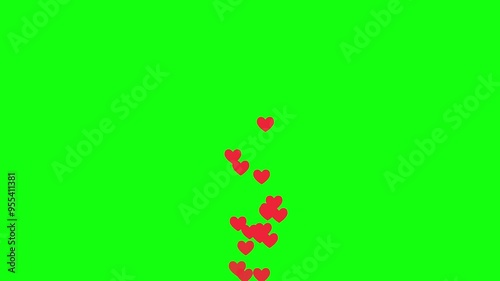 Live style social media heart animation on a green screen.
