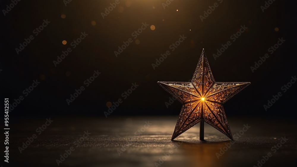New Free stars in the night sky Golden new star 3d