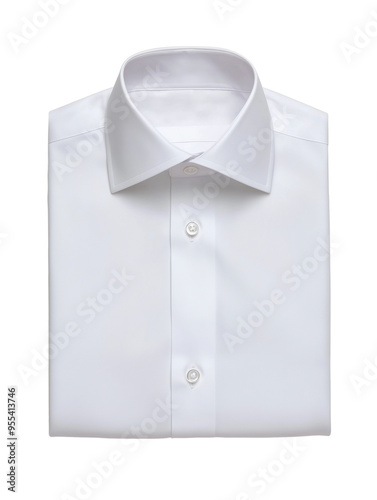 White business shirt neatly folded isolated on transparent background photo