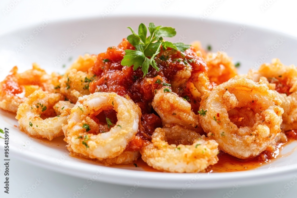 Crispy Calamari Rings with Tomato Sauce Crispy Calamari Rings with Tomato Sauce