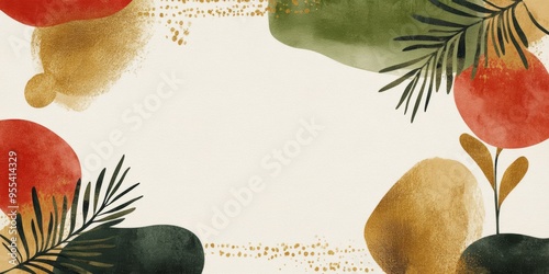 Abstract watercolor frame in new year and christmas style.