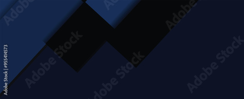 Randomly shifted black cube boxes blocks background wallpaper banner with copy space. vector EPS 10