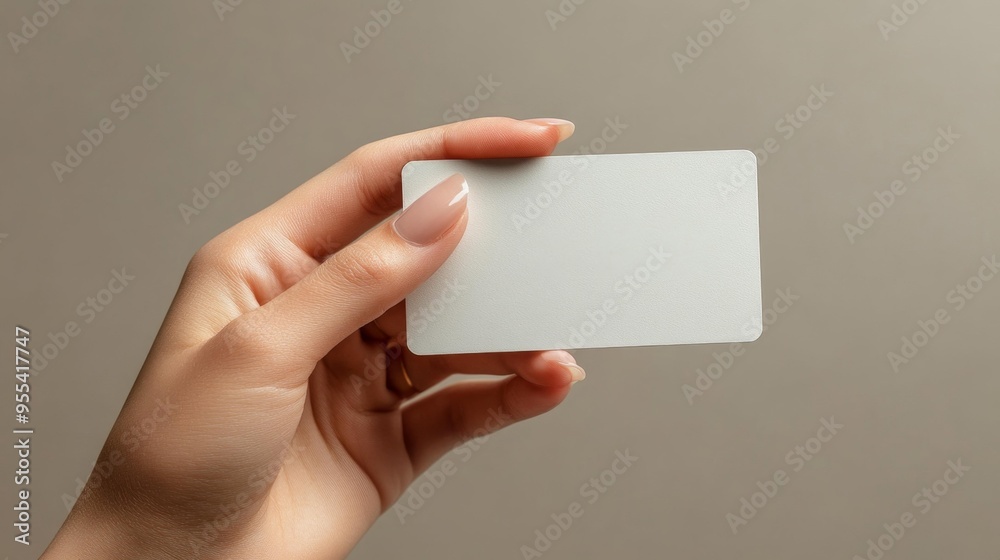Hand Holding a Blank White Card Generative AI Hand Holding a Blank White Card Generative AI