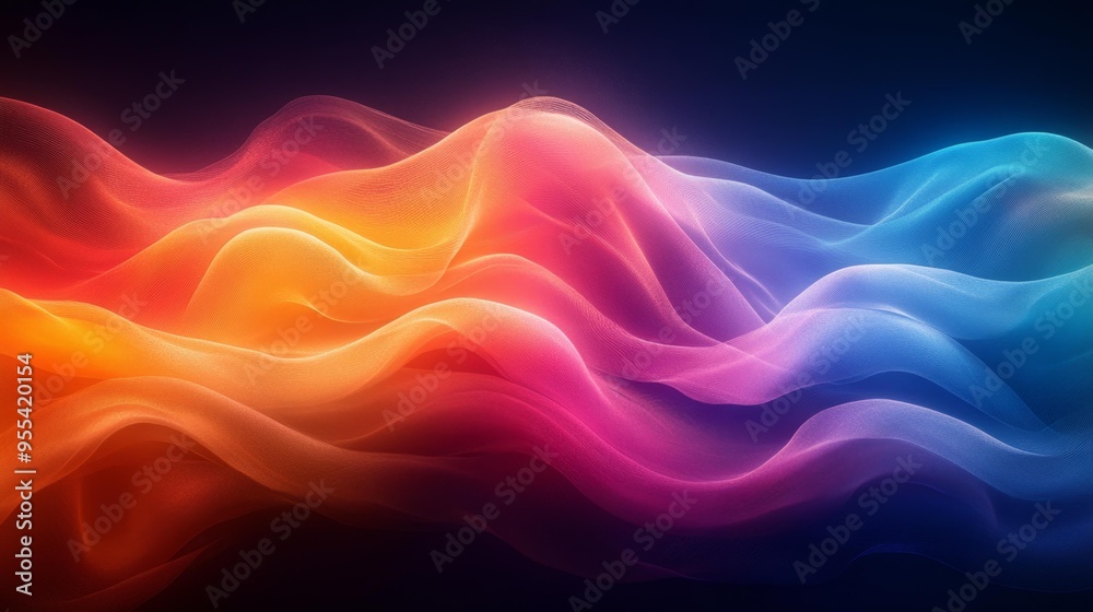 Fototapeta premium Colorful Abstract Waves Generative AI