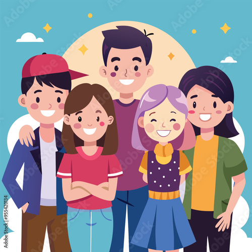 Friends enjoying friendship day vector illustration