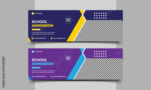 School admission Social media cover template.