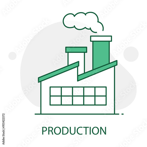 Production icon with editable stroke. Manufacturing, assembly line, production management, factory operations, industrial process.