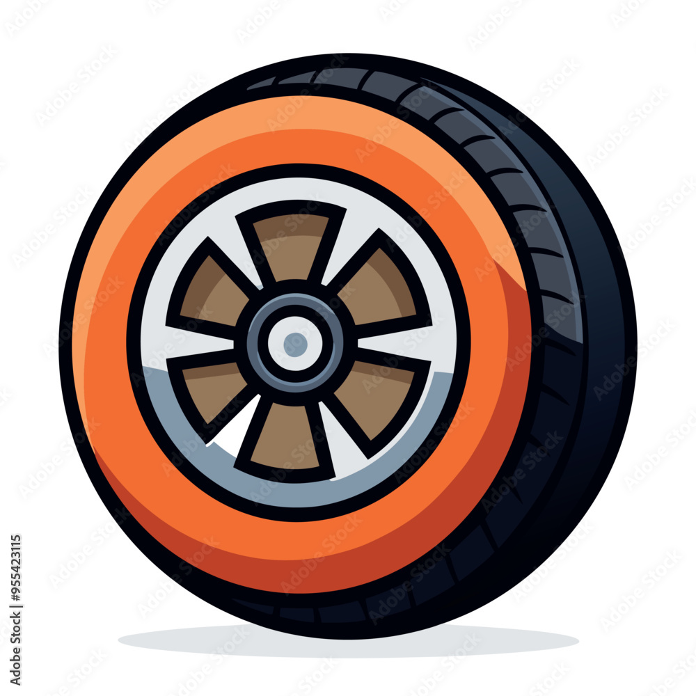 Fototapeta premium Car Tire Vector Illustration
