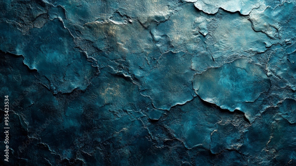 Textured Blue Wall Surface Generative AI Textured Blue Wall Surface Generative AI