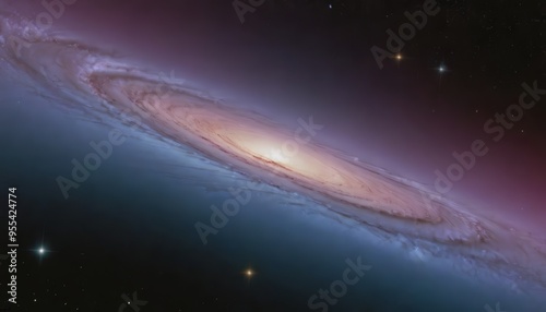 A mesmerizing view of a distant spiral galaxy with stars scattered in the darkness.