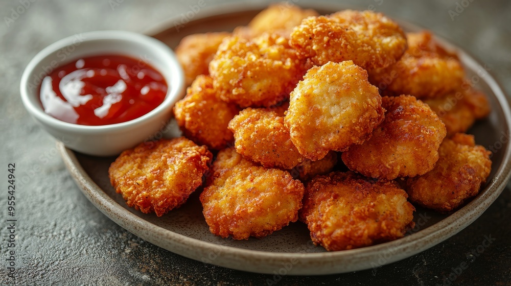 chicken nuggets with a dipping sauce chicken nuggets with a dipping sauce