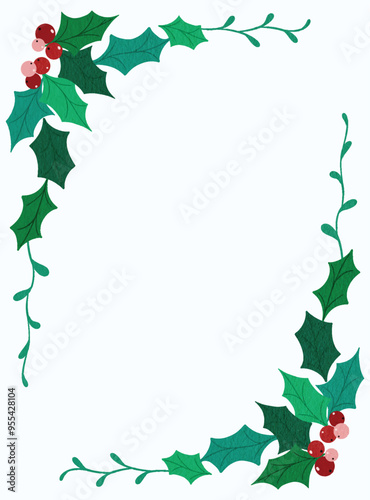 christmas frame, mistletoe border