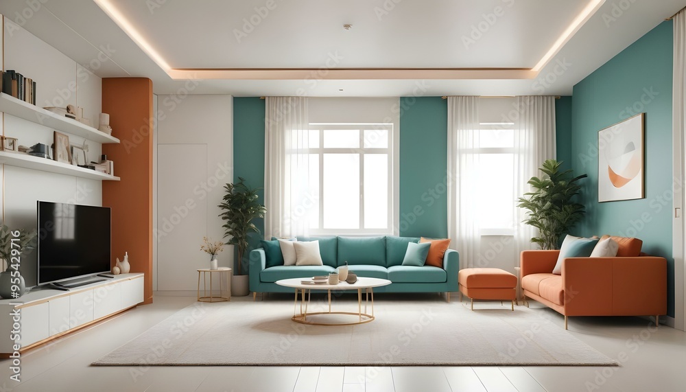 Photo interior modern design room 3d illustration Photo interior modern design room 3d illustration