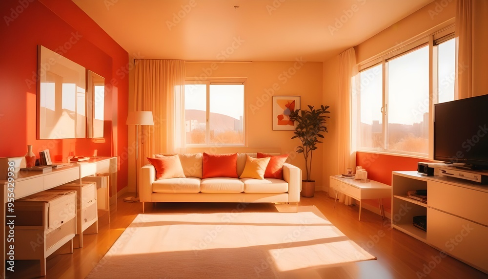 Photo interior modern design room 3d illustration Photo interior modern design room 3d illustration