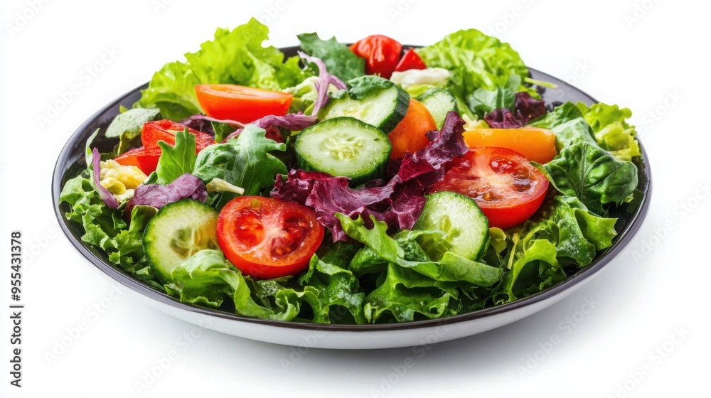 Healthy aging concept with a plate of balanced nutrition, vibrant and fresh ingredients, isolated on white background Healthy aging concept with a plate of balanced nutrition, vibrant and fresh ingredients, isolated on white background
