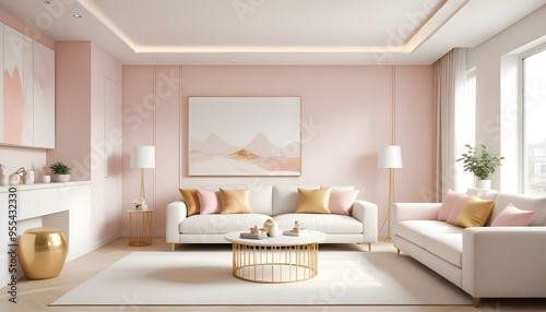 Photo interior modern design room 3d illustration
