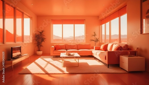 Photo interior modern design room 3d illustration