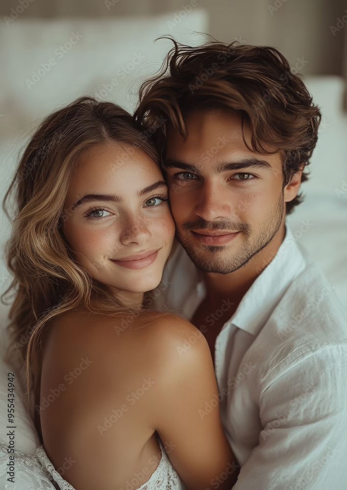 beautiful man and woman hugging on white sheets in bed, love, passion, couple, lovers, girl and boy, portrait, hugs, romance, tenderness, sex, relationship, embrace, sexuality, body, face, together beautiful man and woman hugging on white sheets in bed, love, passion, couple, lovers, girl and boy, portrait, hugs, romance, tenderness, sex, relationship, embrace, sexuality, body, face, together