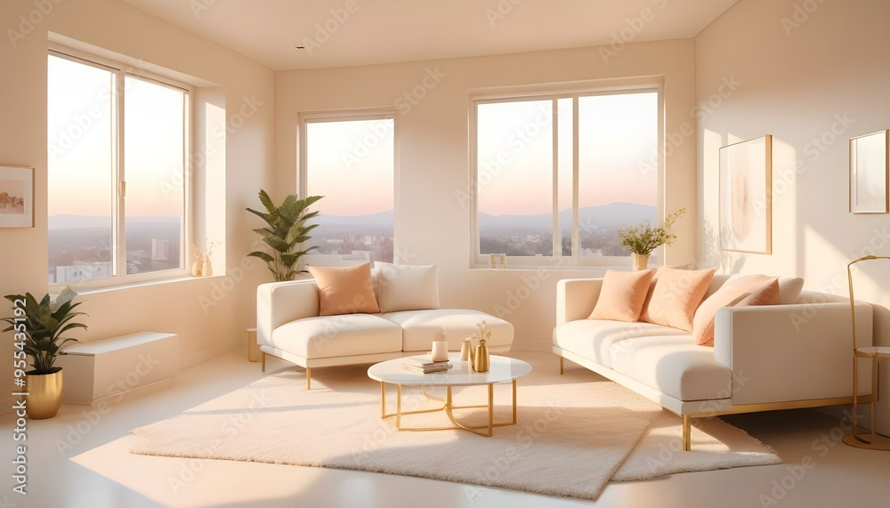 Photo interior modern design room 3d illustration Photo interior modern design room 3d illustration