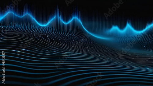 Obraz na płótnie Sound Wave Rippling Through Darkness