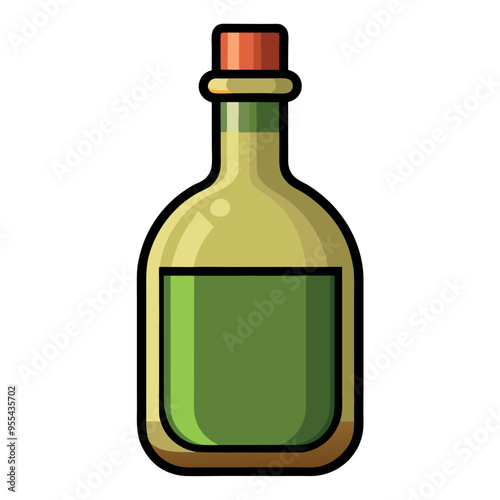 Minimalist Vinegar Bottle Vector Icon Design