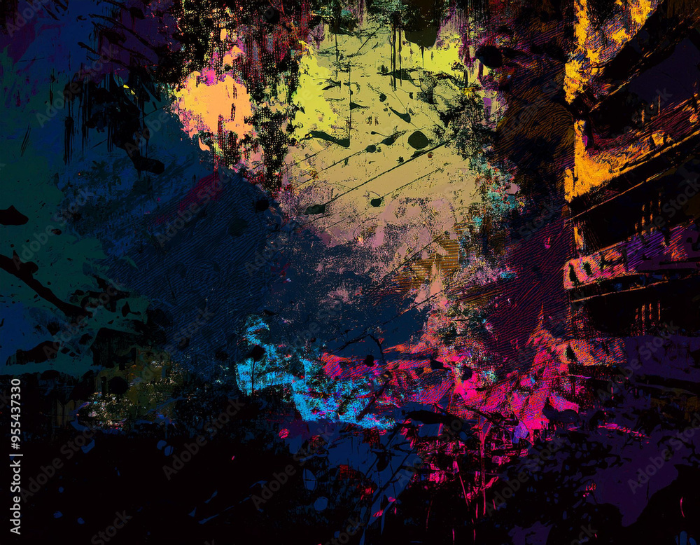 Obraz premium Gritty Urban Texture Abstract Rough Concrete Background with Distressed Industrial Dark City Vibe