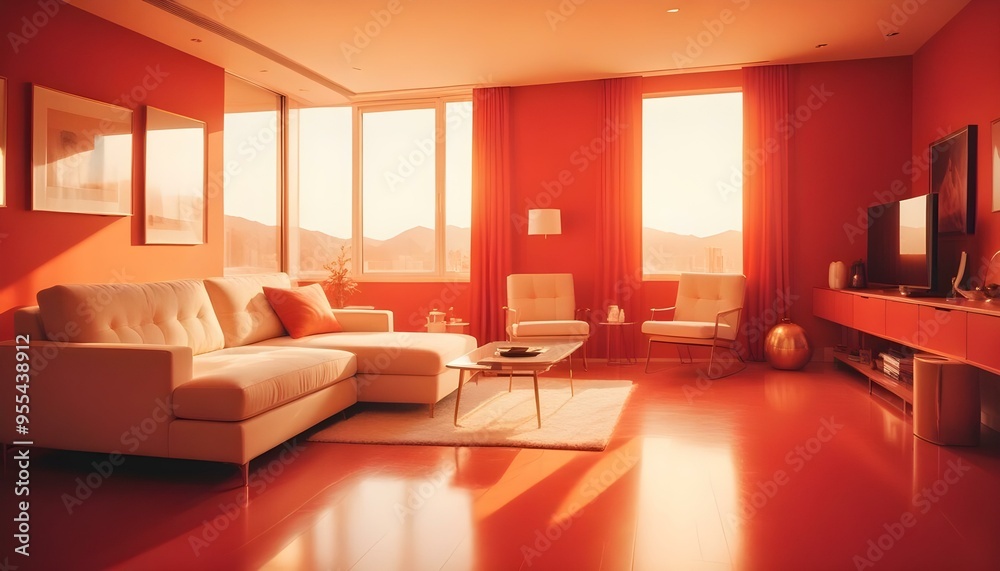 Photo interior modern design room 3d illustration Photo interior modern design room 3d illustration