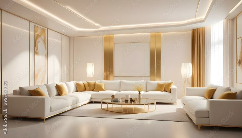 Fototapeta premium Photo interior modern design room 3d illustration