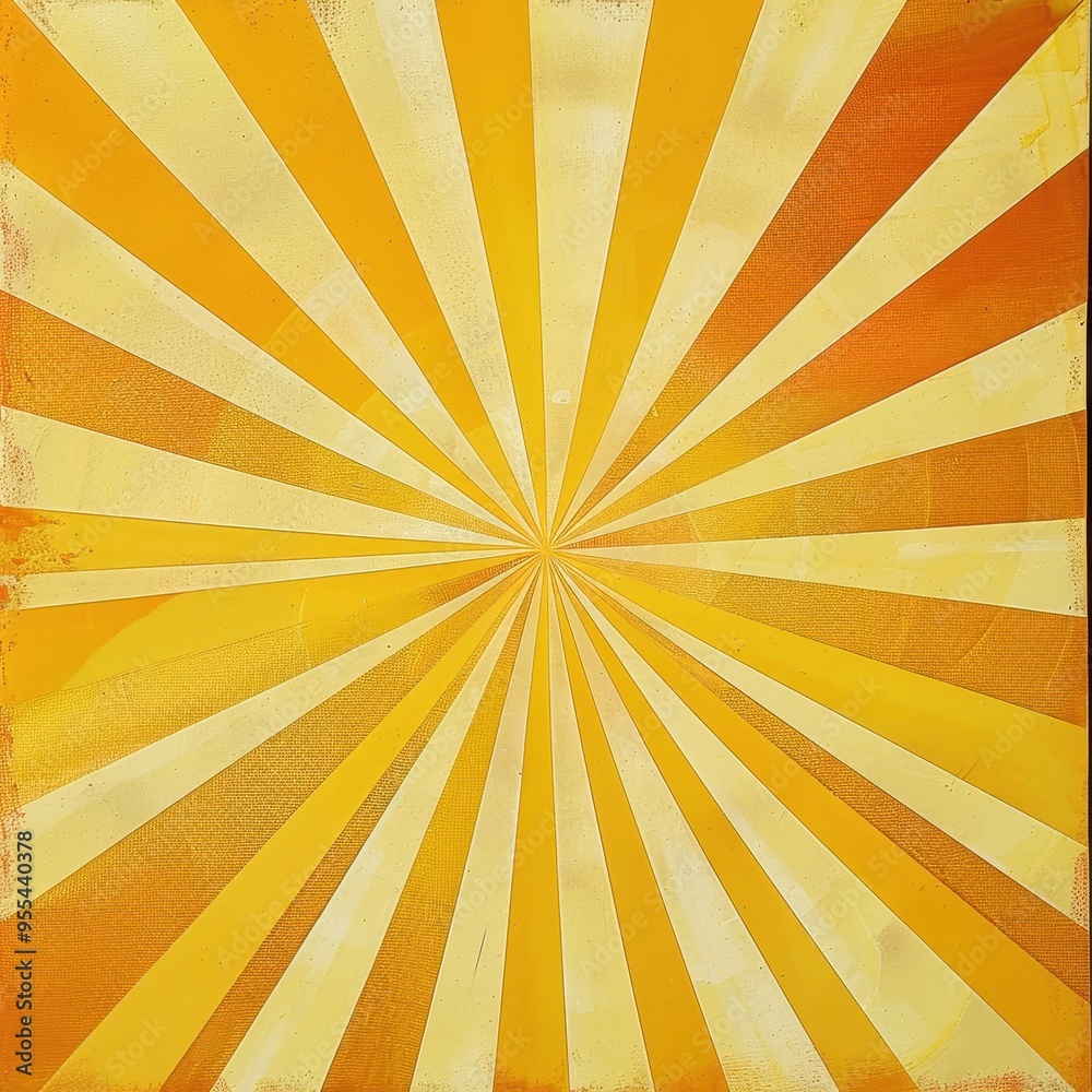 Obraz premium Sunburst pattern in gold and yellow, radiating from the center for a bright, uplifting design.