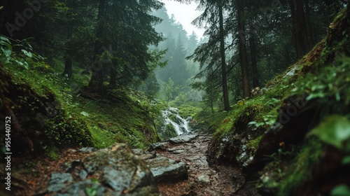 Hiking trail in the Swiss Alps leading to Engstligen Waterfalls, capturing the essence of alpine adventures.