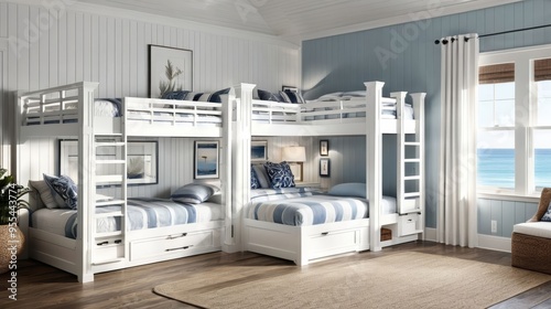 Two Adjacent Bunk Beds