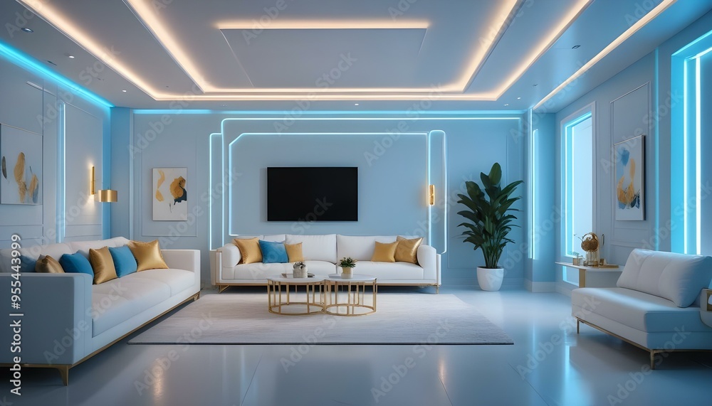 Photo interior modern design room 3d illustration Photo interior modern design room 3d illustration