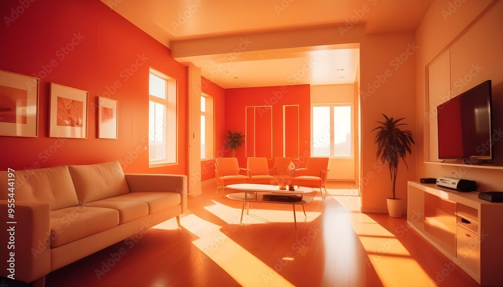 Photo interior modern design room 3d illustration Photo interior modern design room 3d illustration