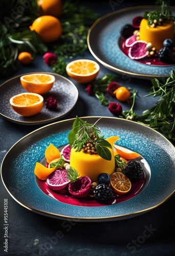 vibrant bold food visuals showcasing attention grabbing colorful dishes perfect culinary inspiration delicious presentation, appetizing, bright, hues